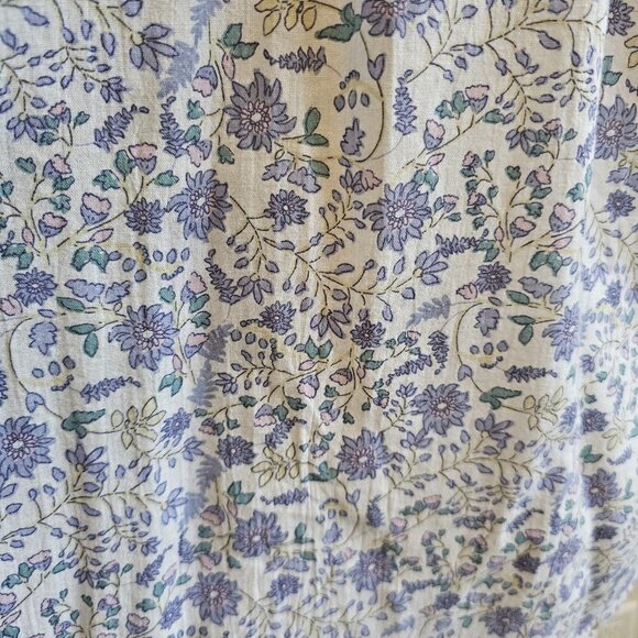 Lucky Brand Ditsy Floral Drapey Cotton Tunic Boxy Relaxed Coastal Cottage Core L - Picture 6 of 12